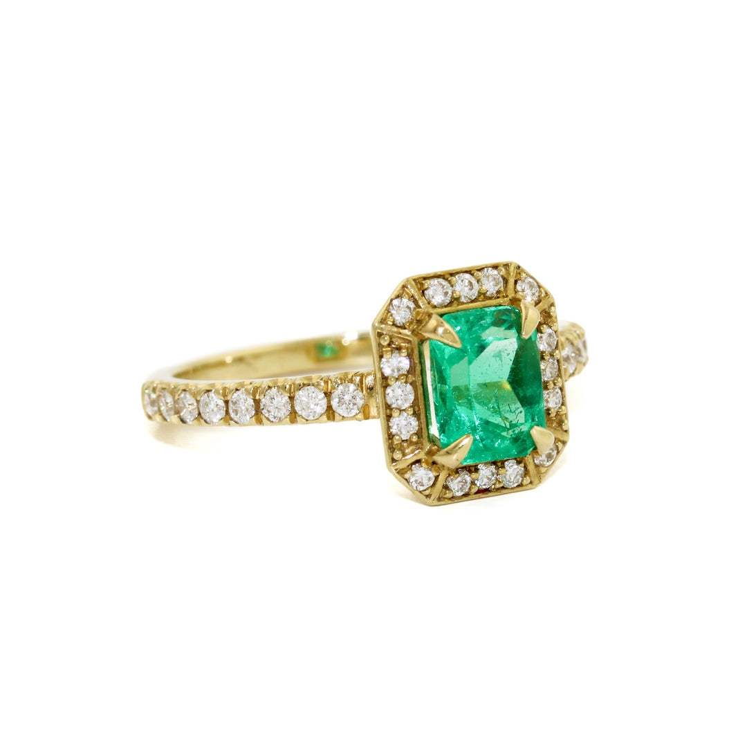 Emerald Micro-pave Diamond Ring - Kingdom Jewelry