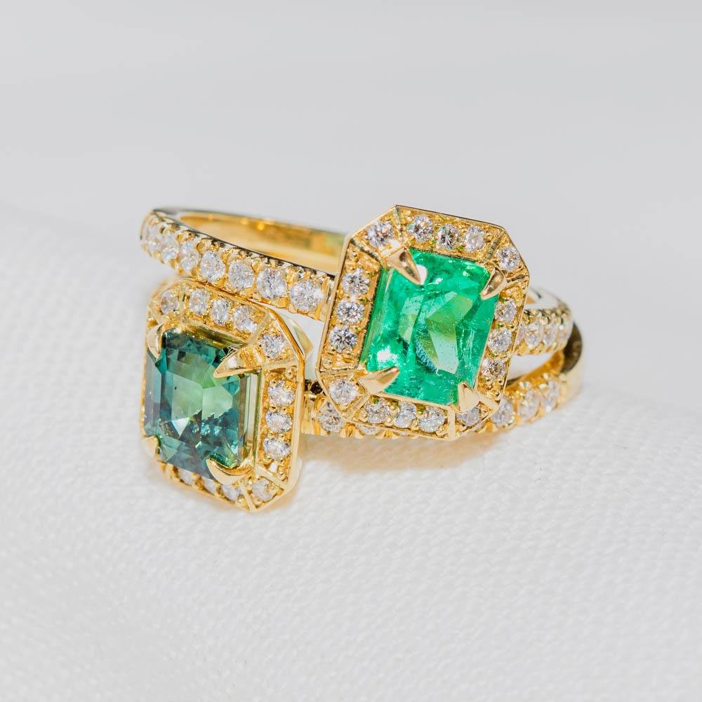 Emerald Micro-pave Diamond Ring - Kingdom Jewelry