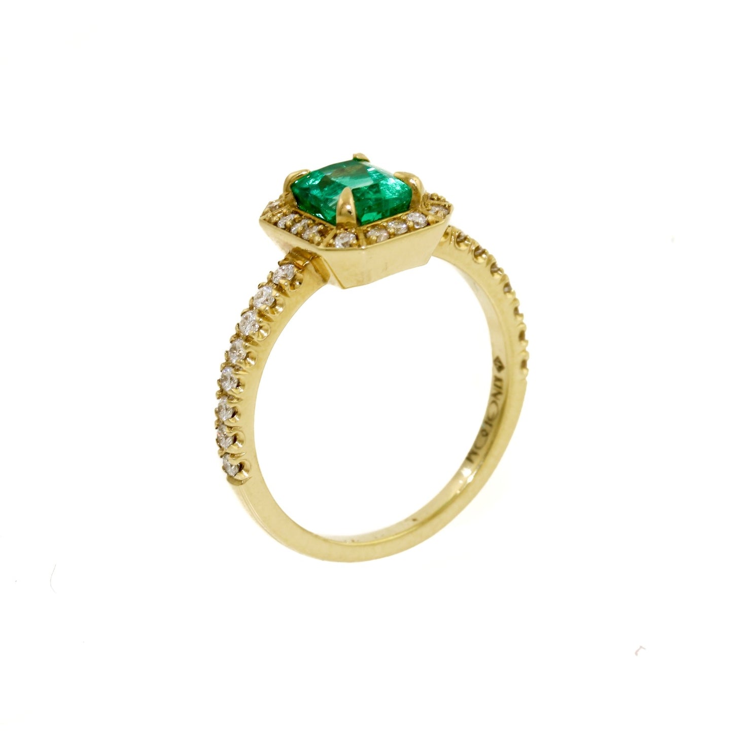 Load image into Gallery viewer, Emerald Micro-pave Diamond Ring - Kingdom Jewelry
