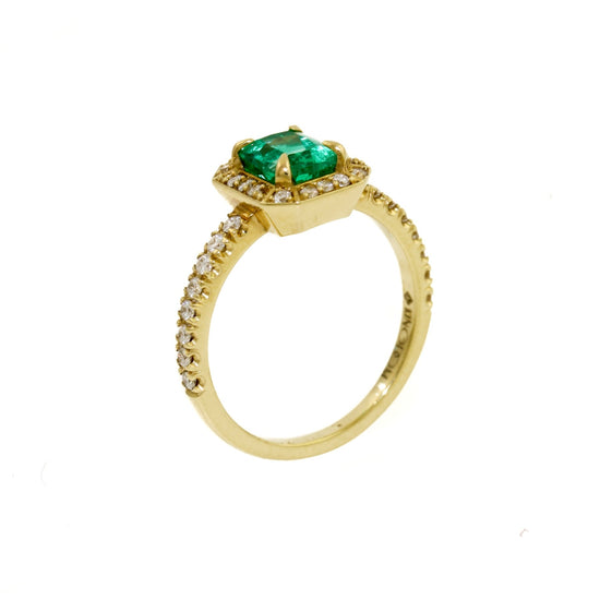 Emerald Micro-pave Diamond Ring - Kingdom Jewelry