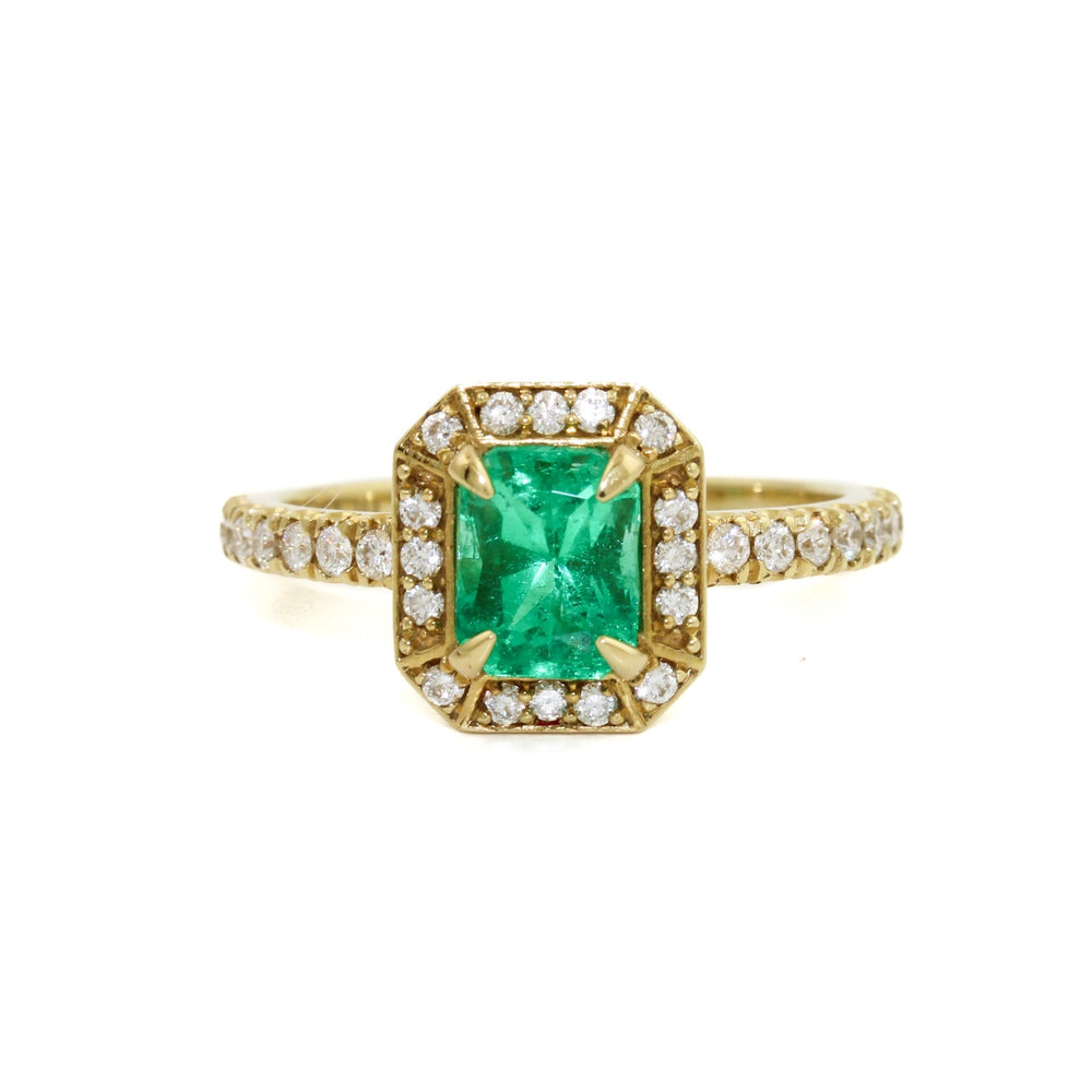 Emerald Micro-pave Diamond Ring - Kingdom Jewelry