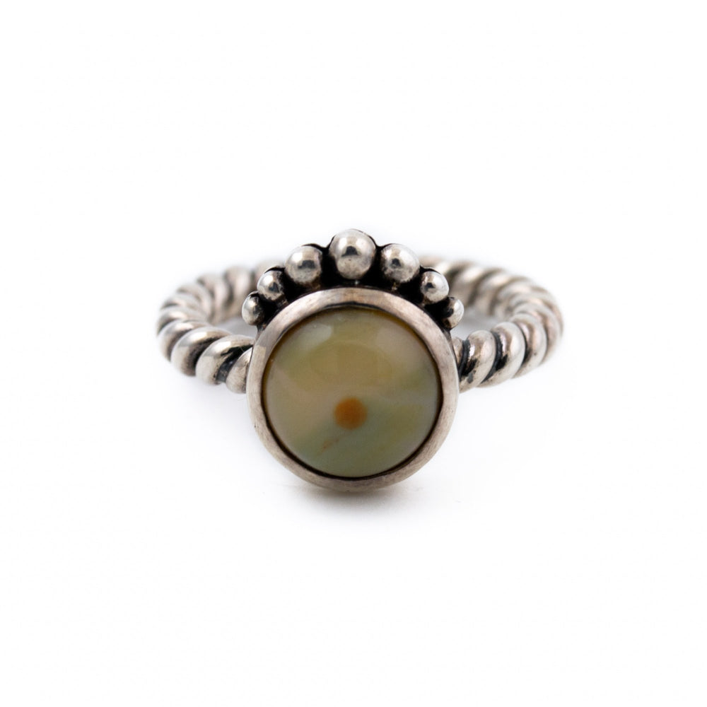 Evil Green Eye Ocean Jasper Ring - Kingdom Jewelry