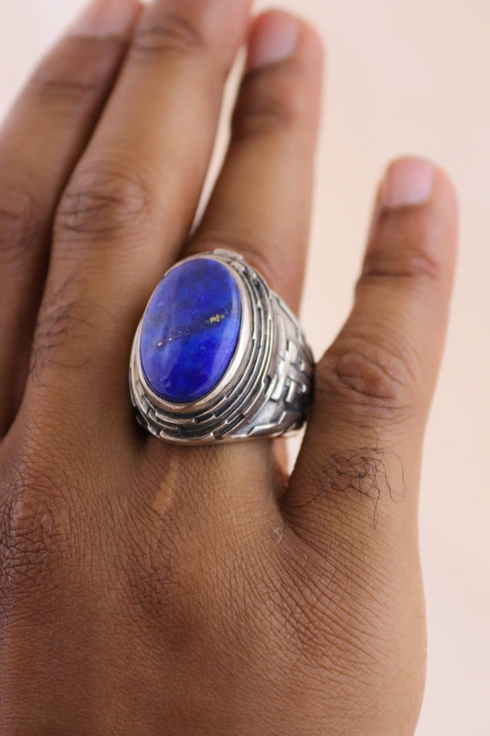 "Fractal" Ring with Lapis - Kingdom Jewelry