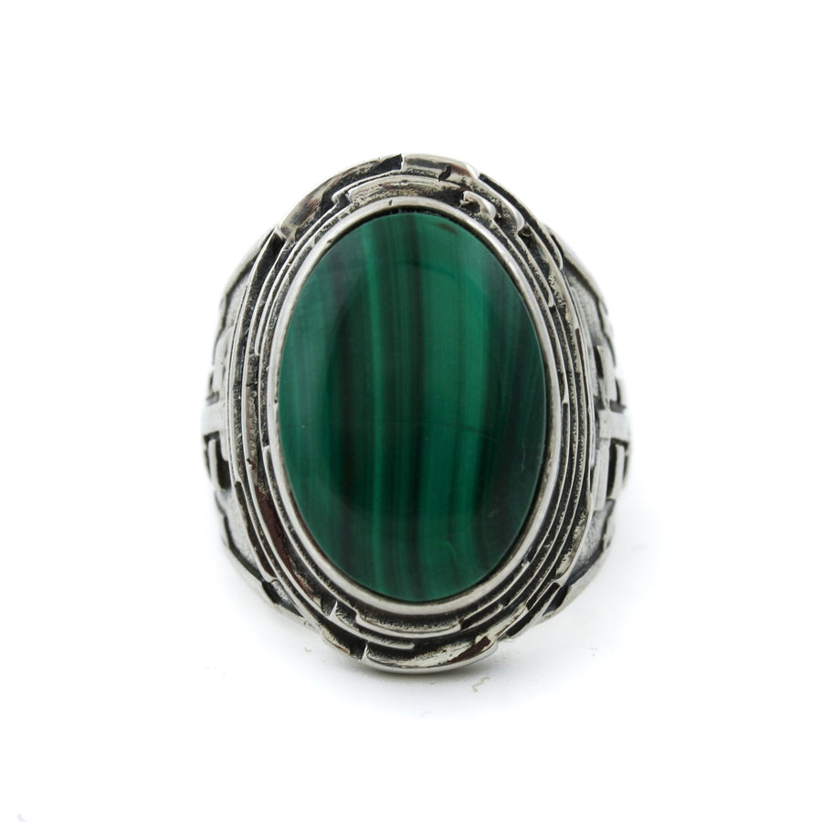 "Fractal" Ring with Natural Malachite - Kingdom Jewelry