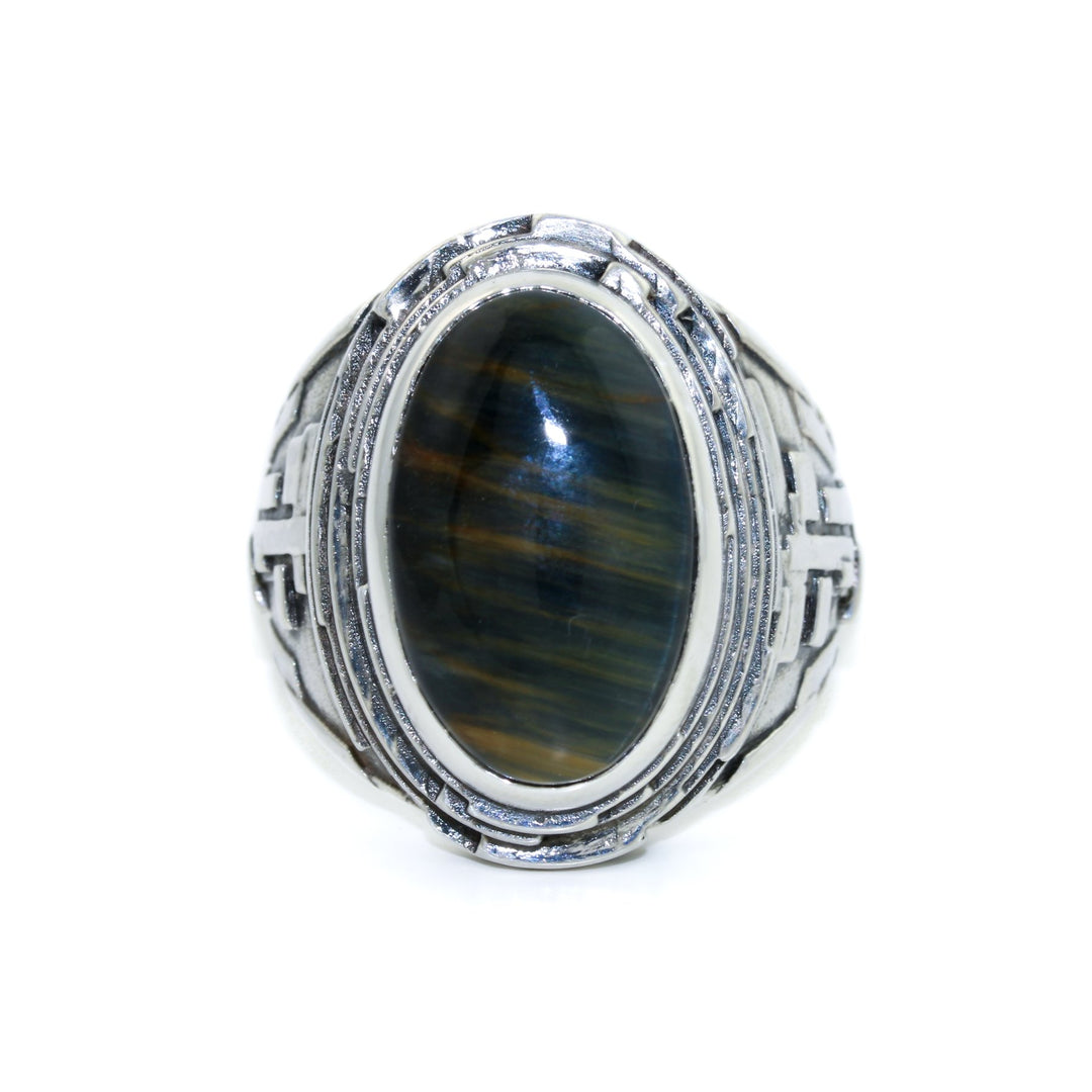 "Fractal" Ring x Blue Tiger's Eye” - Kingdom Jewelry