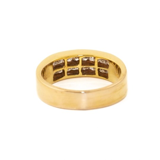 Futuristic 14 KT Stacked Channel Set Diamond Ring - Kingdom Jewelry