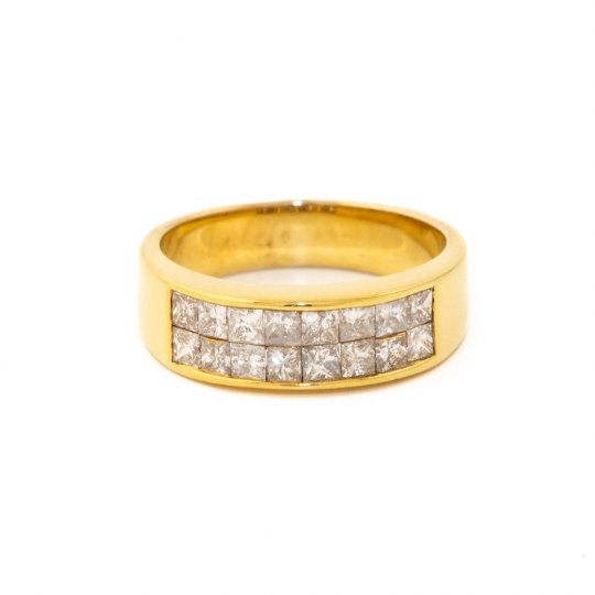 Futuristic 14 KT Stacked Channel Set Diamond Ring - Kingdom Jewelry