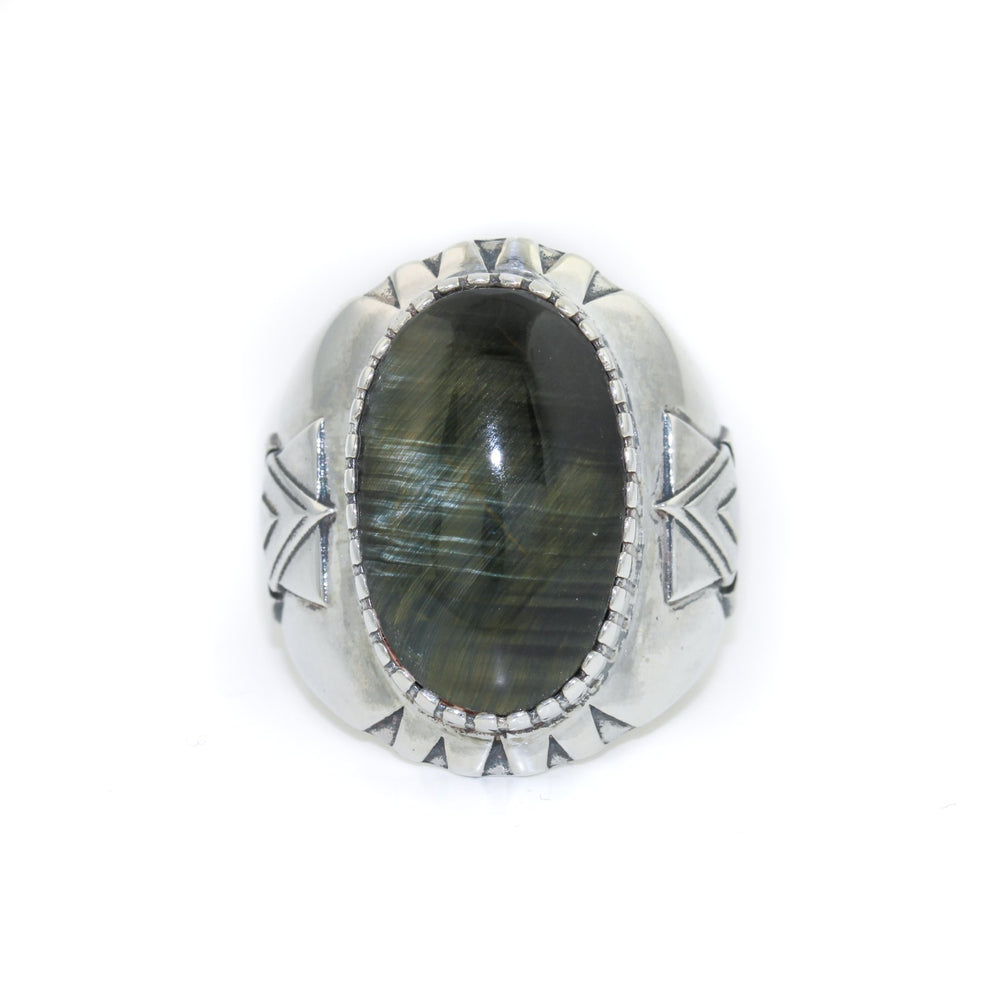 
                      
                        Geometric "Alpha" Ring x Blue Tiger's Eye by Kingdom - Kingdom Jewelry
                      
                    