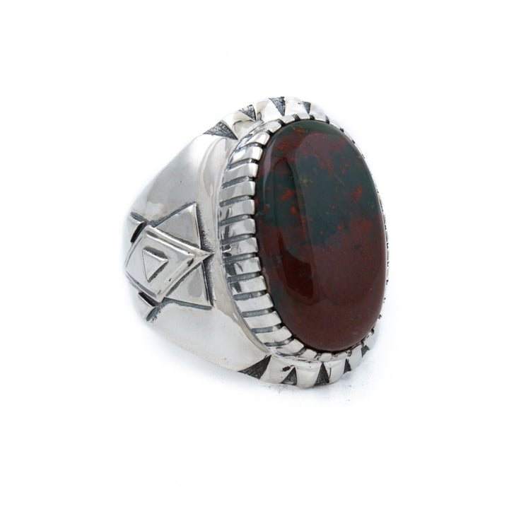 Geometric Bloodstone "Alpha" Ring - Kingdom Jewelry