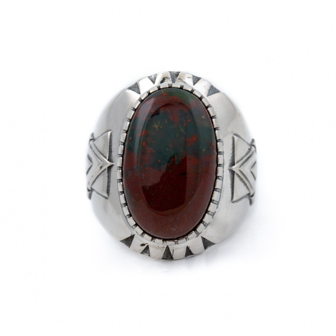 Geometric Bloodstone "Alpha" Ring - Kingdom Jewelry