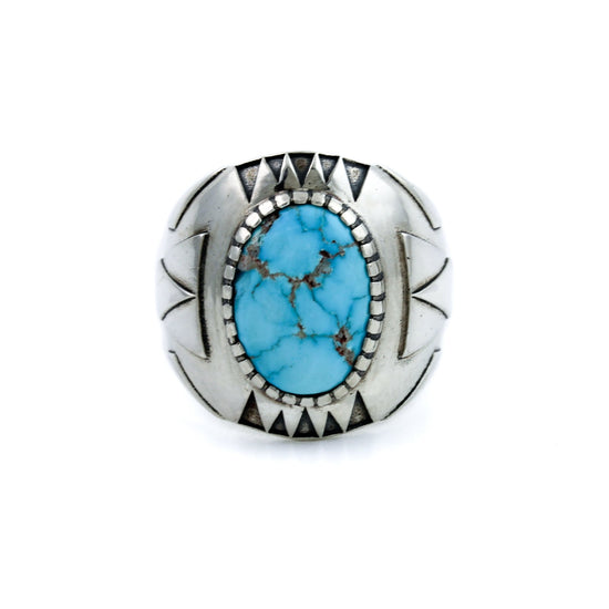 Geometric Turquoise Chunky Ring - Kingdom Jewelry