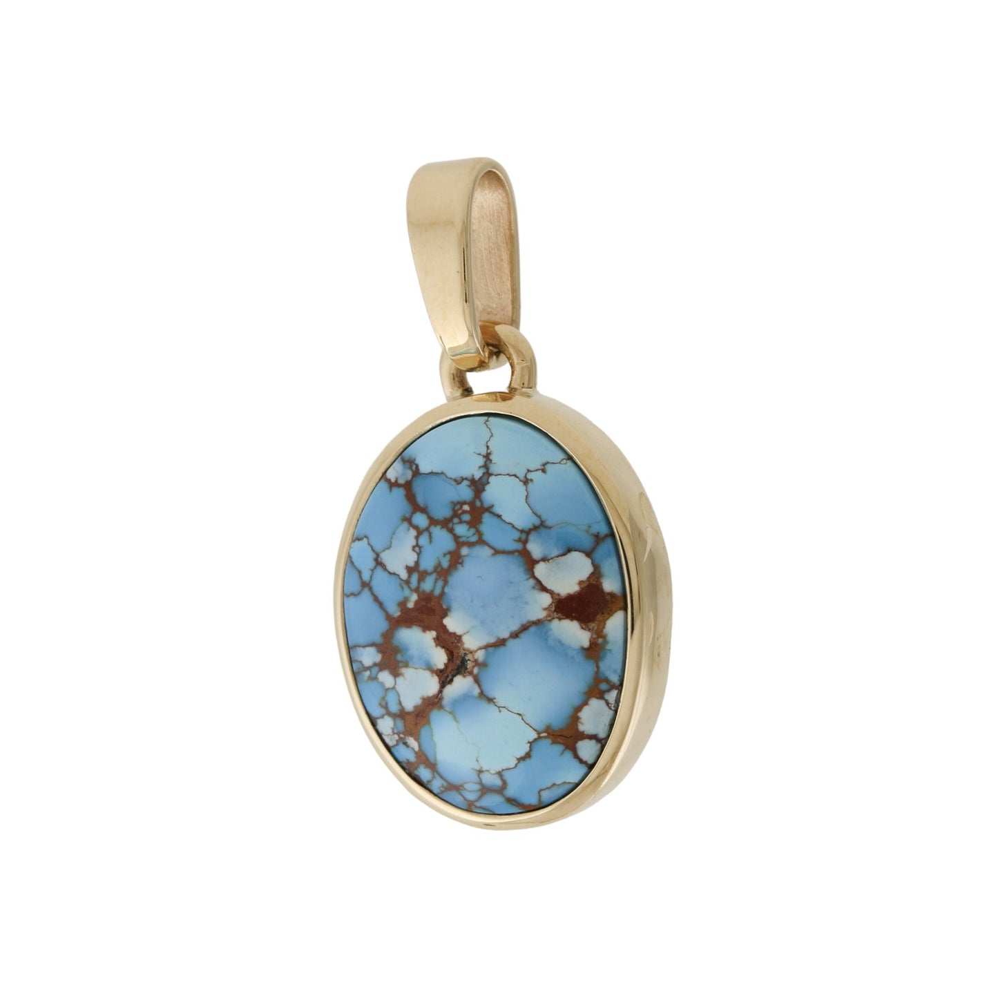 Glacial 14 KT Gold x Golden Hills Turquoise Oval Pendant - Kingdom Jewelry