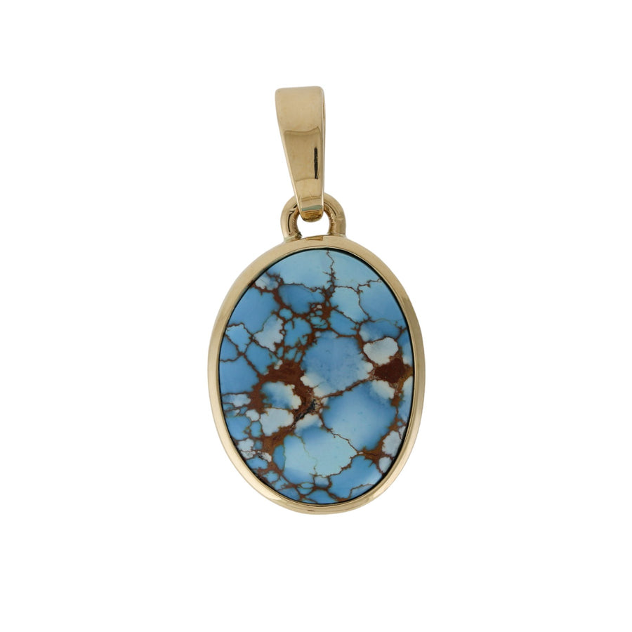 Glacial 14 KT Gold x Golden Hills Turquoise Oval Pendant - Kingdom Jewelry