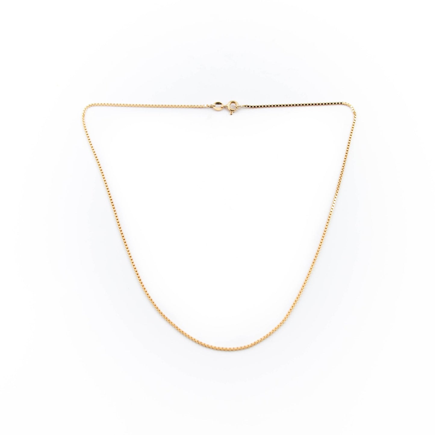 Gold 2mm Box Link Necklace - Kingdom Jewelry