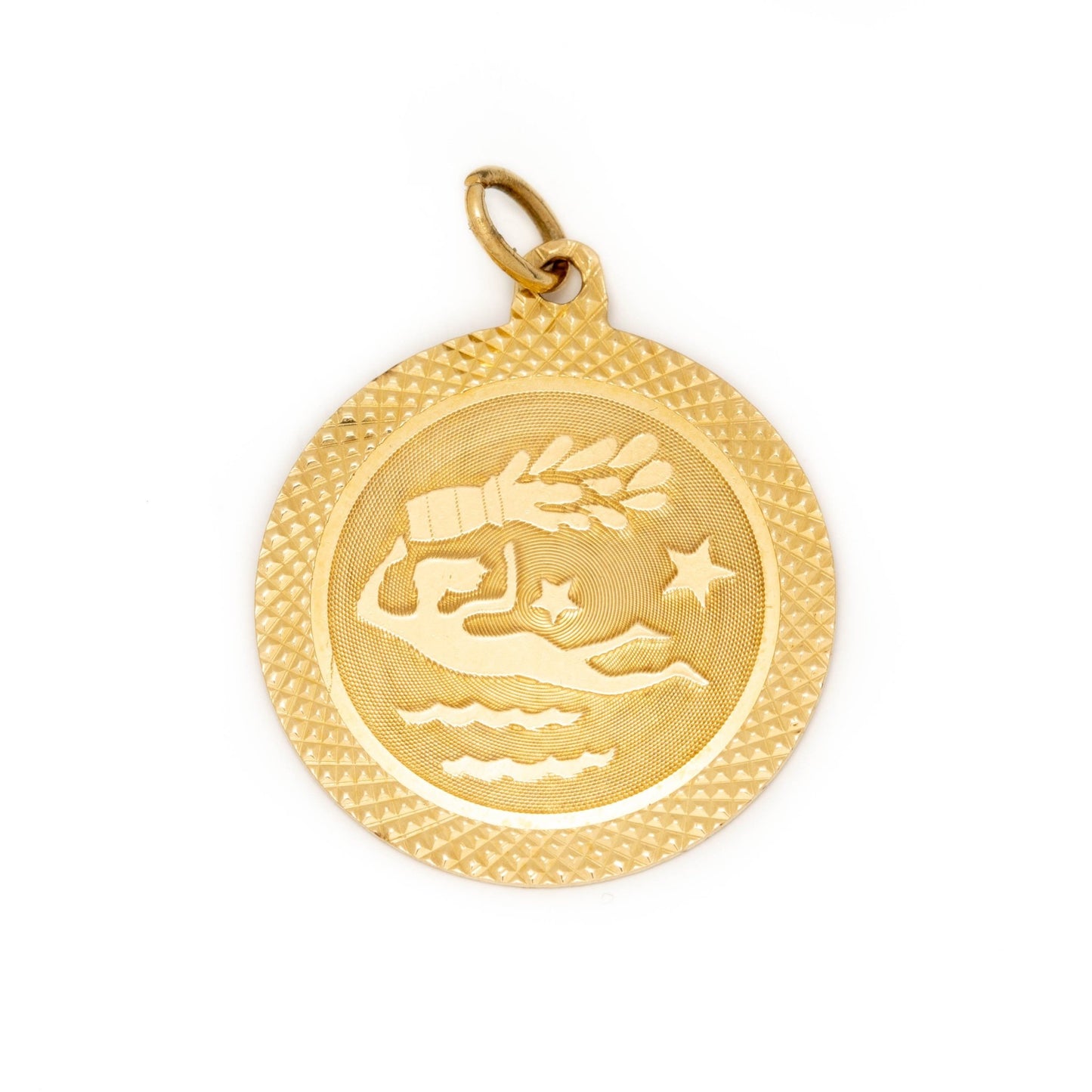 Gold Aquarius Charm Pendant - Kingdom Jewelry