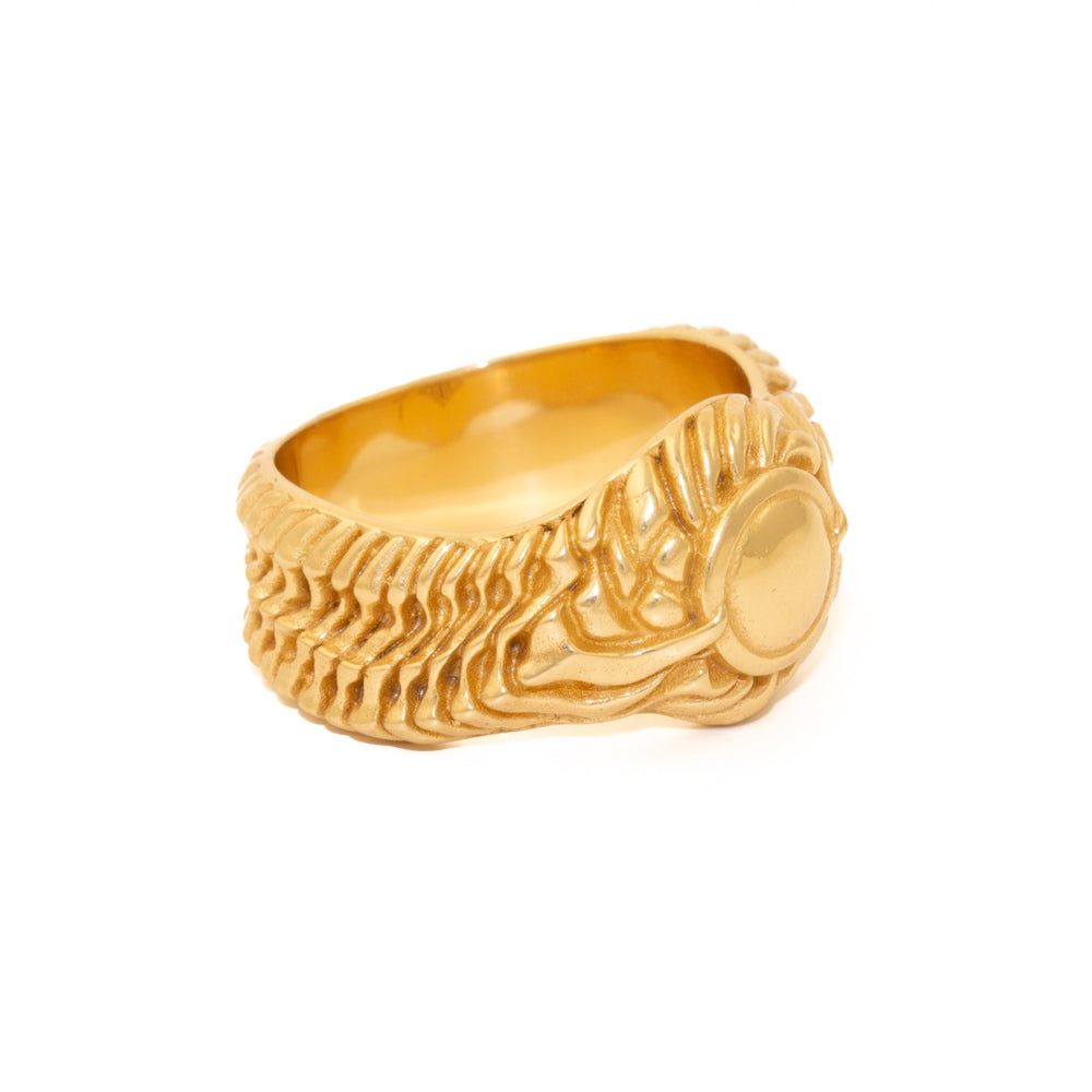 
                      
                        Gold "Biomech" Ring - Kingdom Jewelry
                      
                    