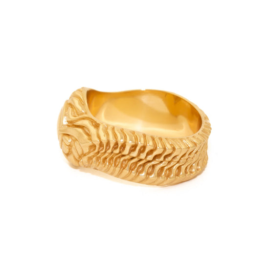 Gold "Biomech" Ring - Kingdom Jewelry