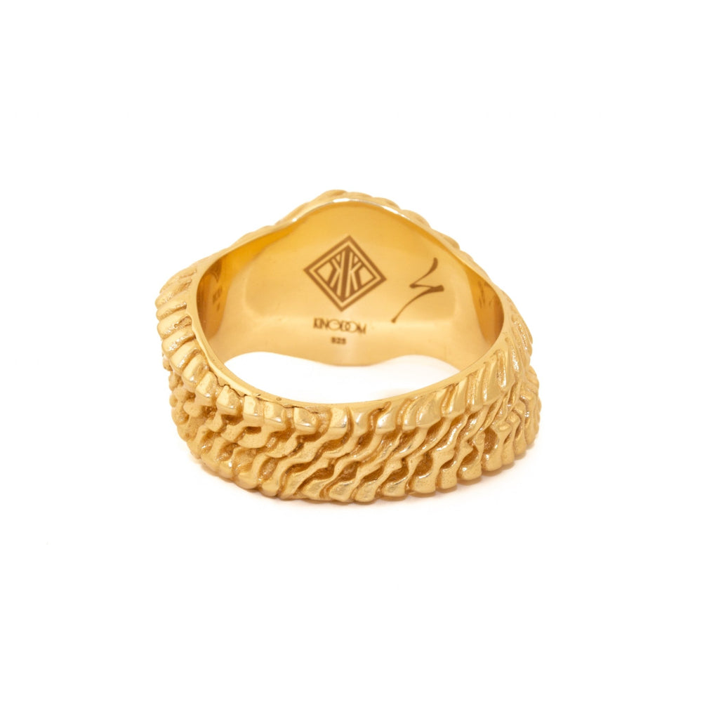 
                      
                        Gold "Biomech" Ring - Kingdom Jewelry
                      
                    