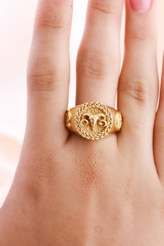 
                      
                        Gold "Celtic Aries" Ring - Kingdom Jewelry
                      
                    