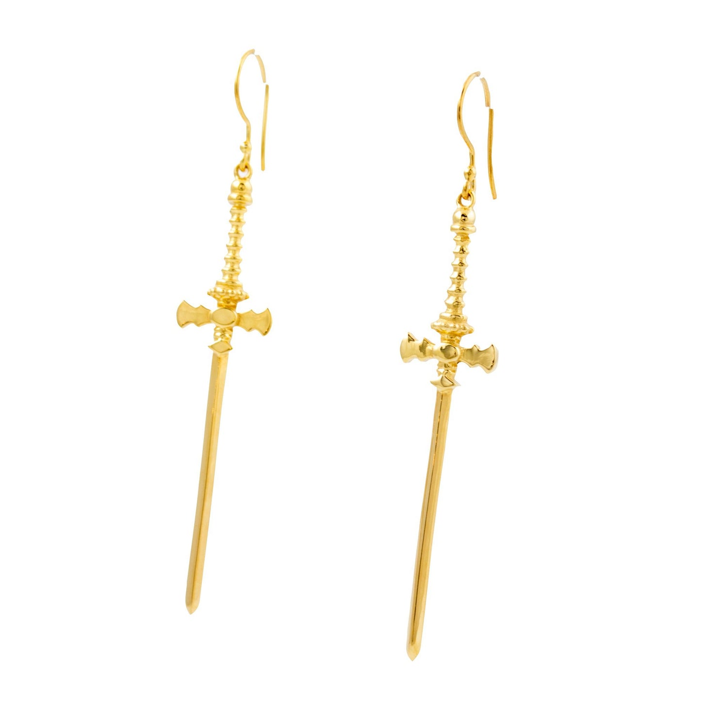 Gold "Defender" Sword Earrings - Kingdom Jewelry