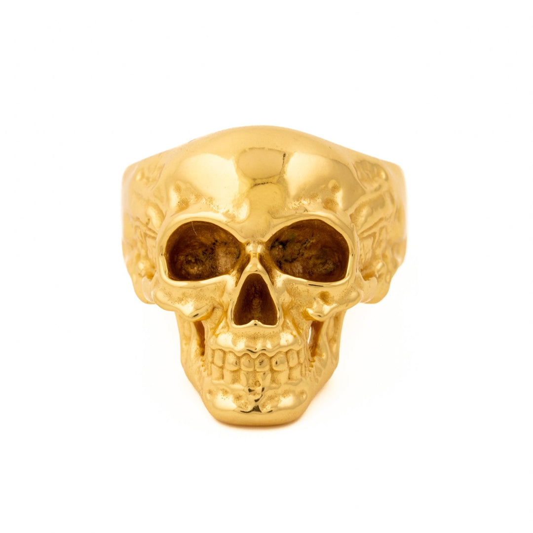 Gold "Eddie" Skull Ring - Kingdom Jewelry