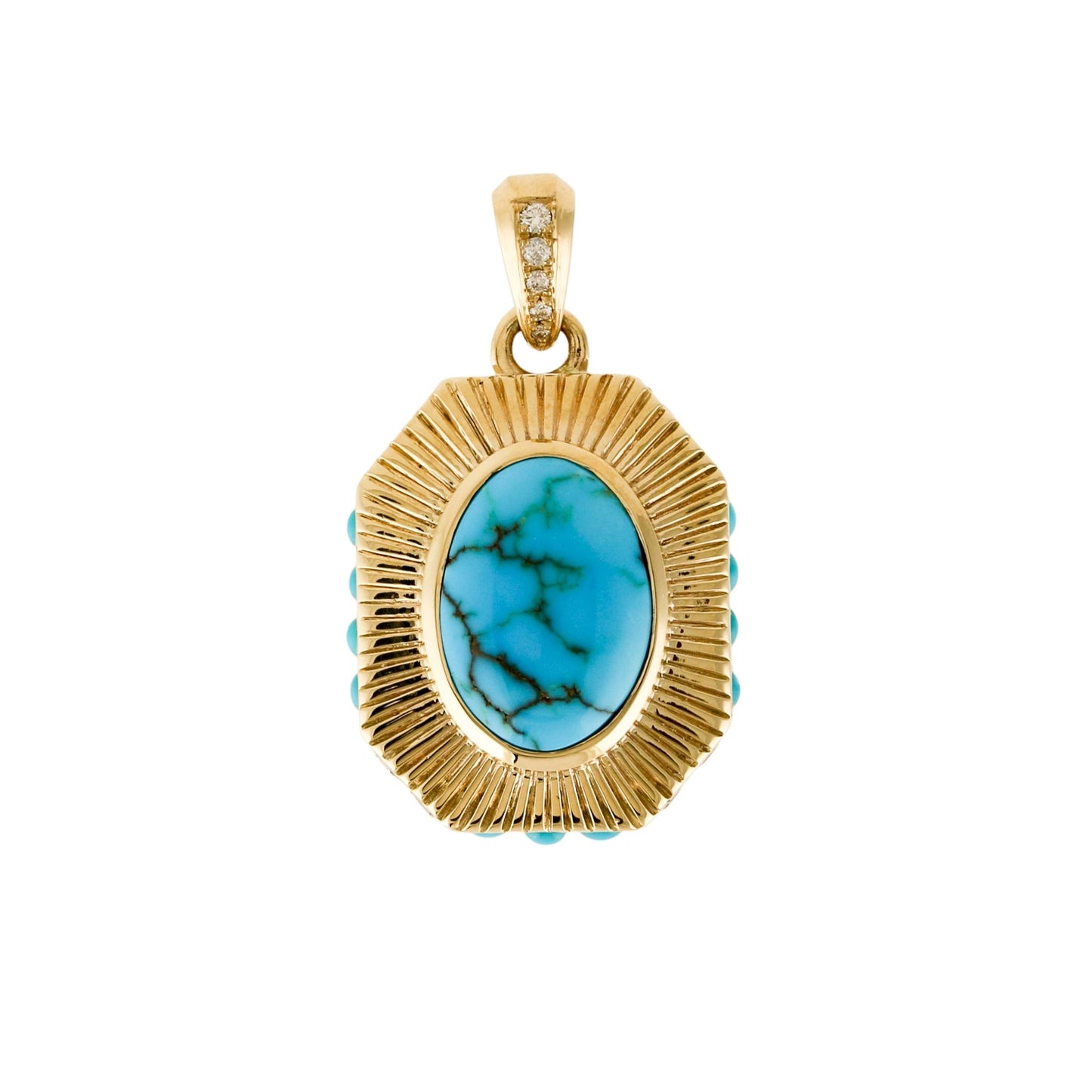 Gold "Empire" Pendant x Egyptian Turquoise by Kingdom - Kingdom Jewelry