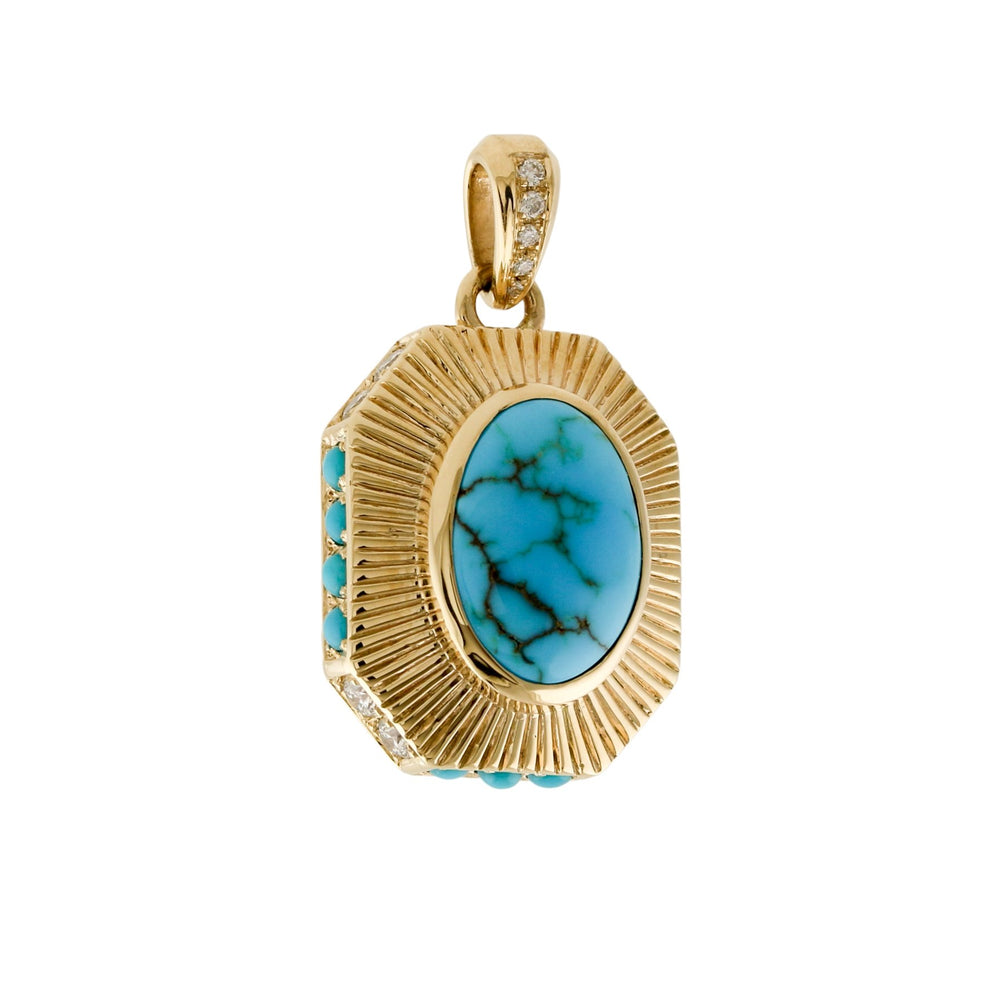 Gold "Empire" Pendant x Egyptian Turquoise by Kingdom - Kingdom Jewelry