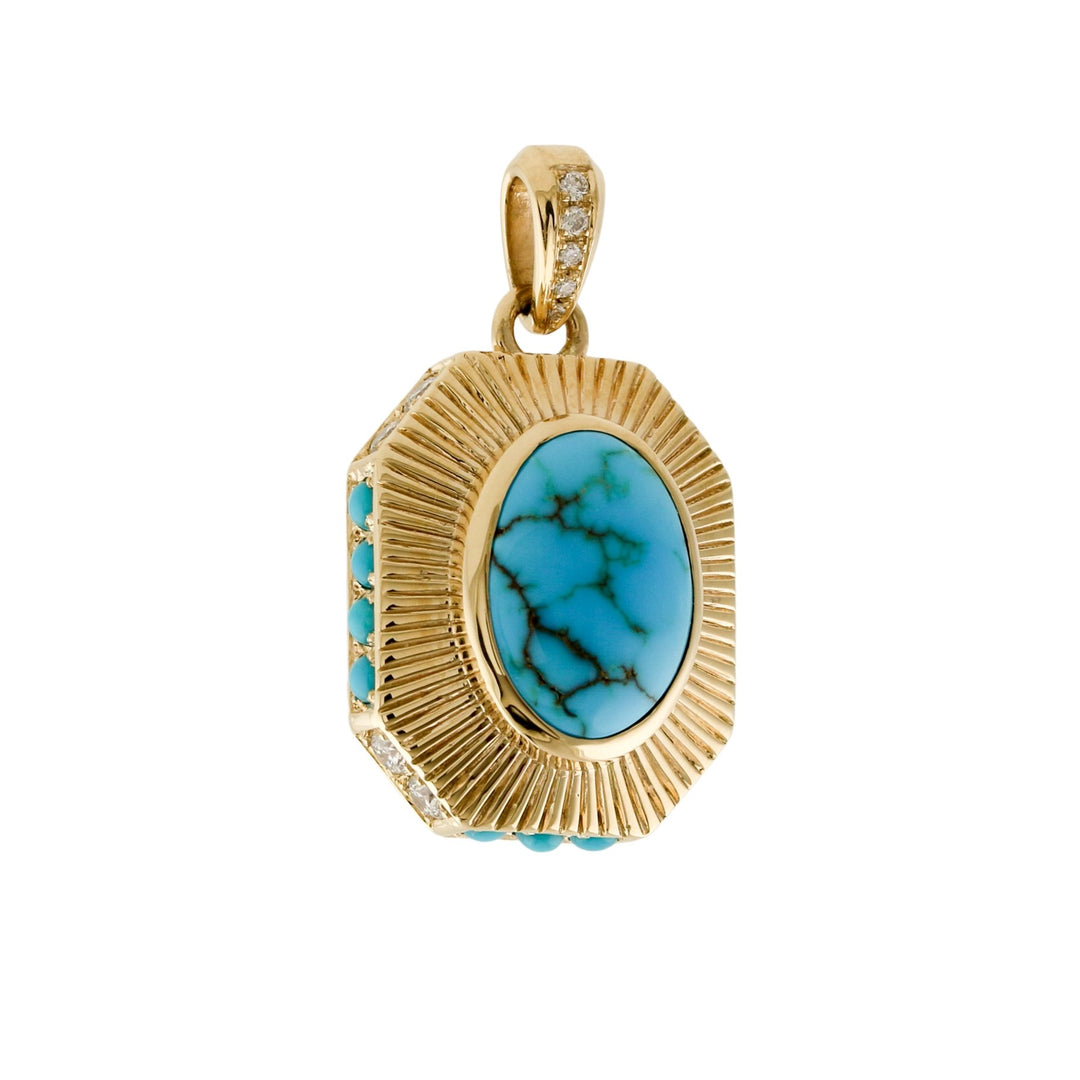 Gold "Empire" Pendant x Egyptian Turquoise by Kingdom - Kingdom Jewelry