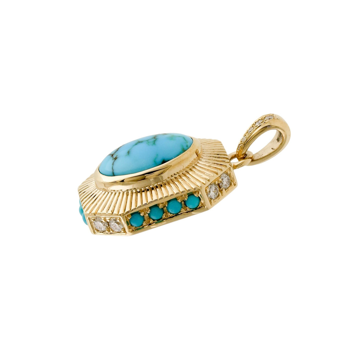 Gold "Empire" Pendant x Egyptian Turquoise by Kingdom - Kingdom Jewelry