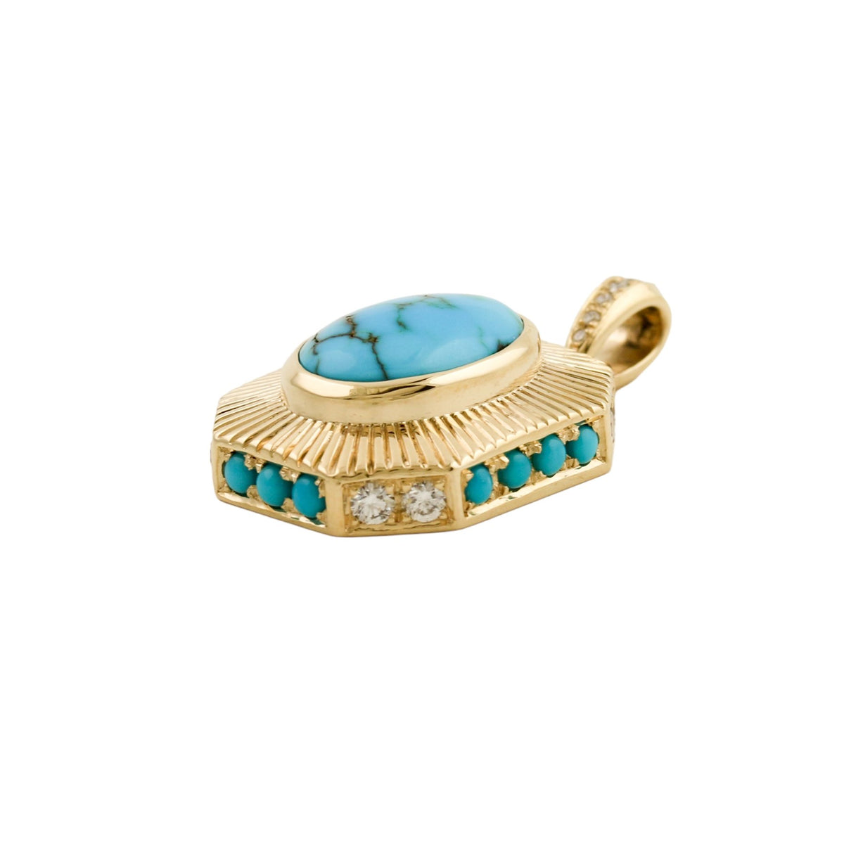 Gold "Empire" Pendant x Egyptian Turquoise by Kingdom - Kingdom Jewelry