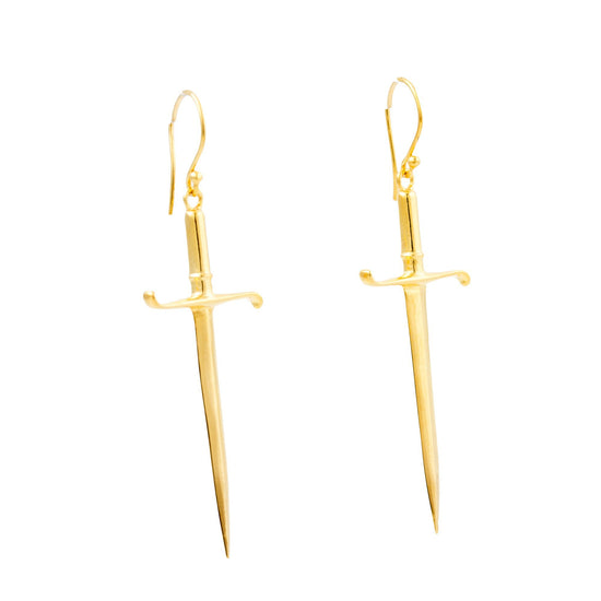 Gold "Estoc" Sword Earrings - Kingdom Jewelry
