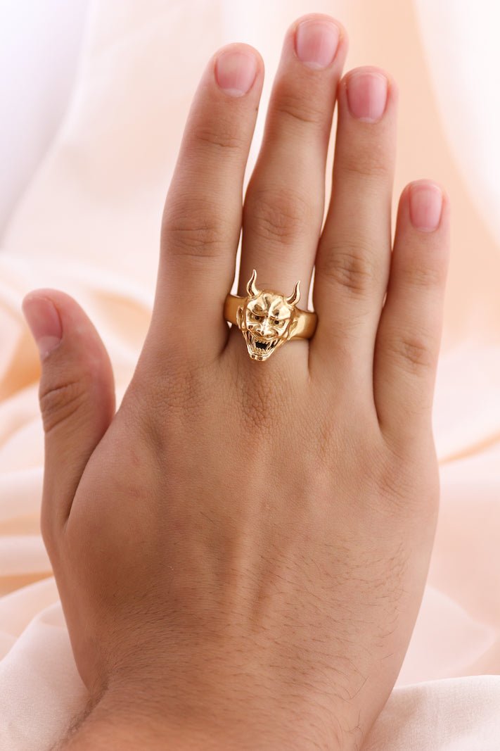 Gold Hannya Demon Ring - Kingdom Jewelry