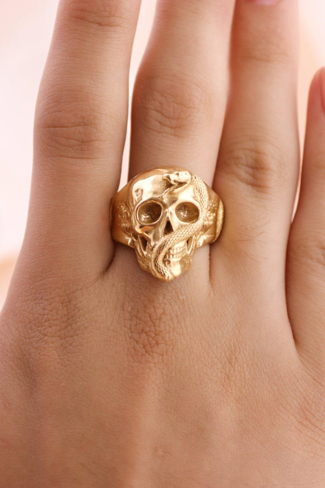 
                      
                        Gold "Jake" Skull Ring - Kingdom Jewelry
                      
                    