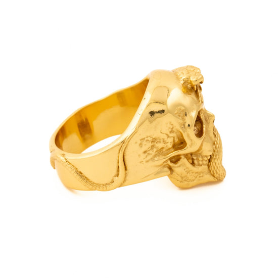 Gold "Jake" Skull Ring - Kingdom Jewelry