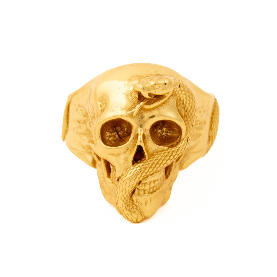 Gold "Jake" Skull Ring - Kingdom Jewelry