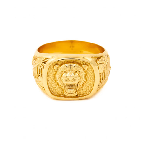 Gold "King of the Jungle" Signet - Kingdom Jewelry