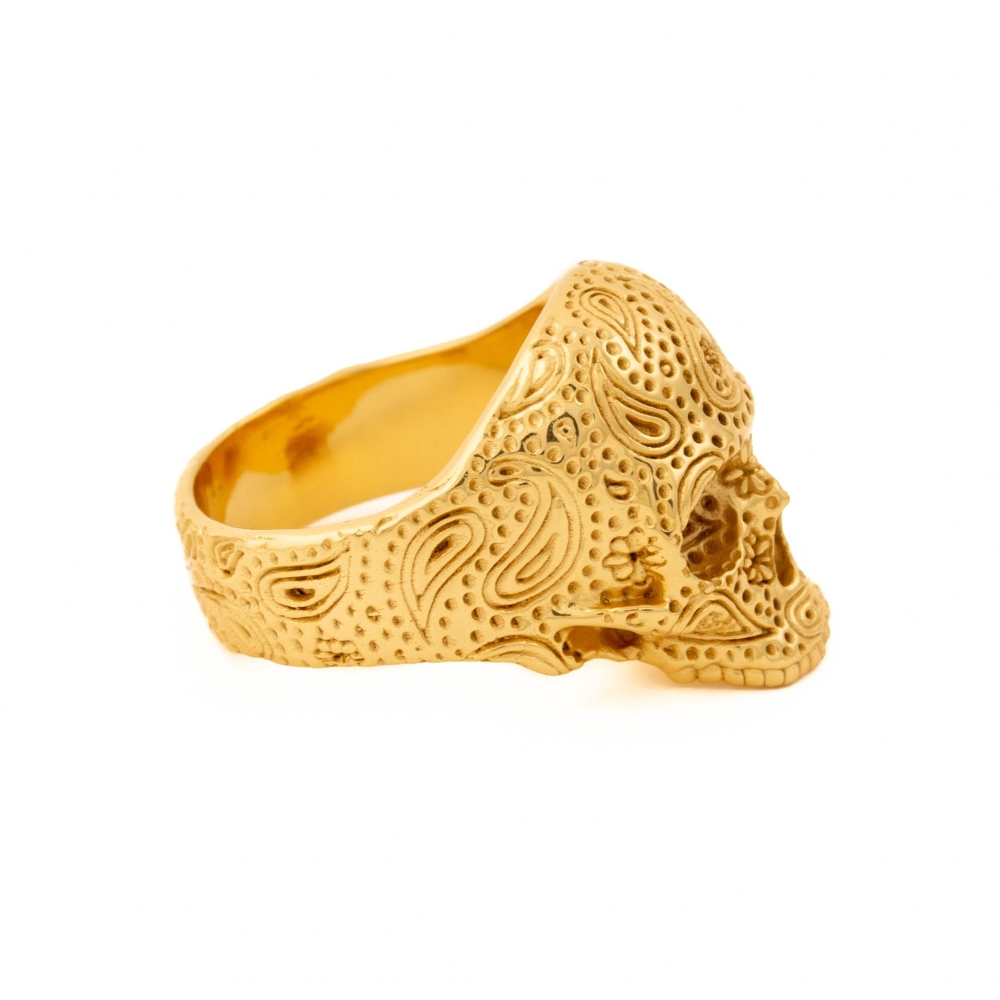 Gold "Lord Paisley" Skull Ring - Kingdom Jewelry