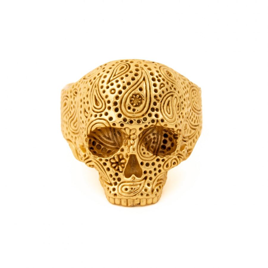 Gold "Lord Paisley" Skull Ring - Kingdom Jewelry