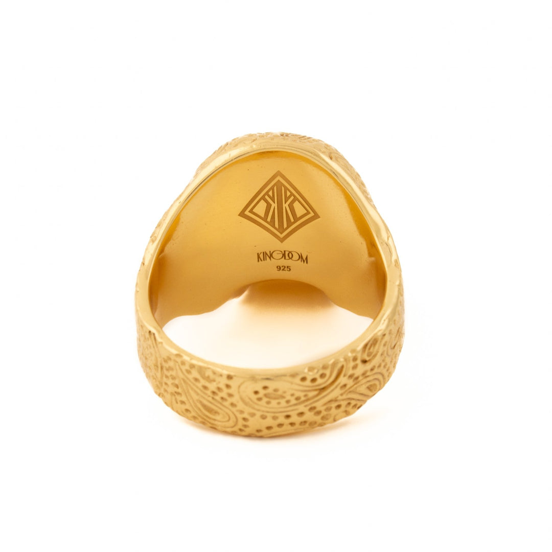 Gold "Lord Paisley" Skull Ring - Kingdom Jewelry