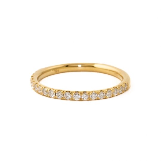 Gold Pave Diamond Engagement Band - Kingdom Jewelry