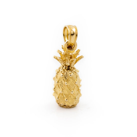 Gold Pineapple Charm Pendant - Kingdom Jewelry