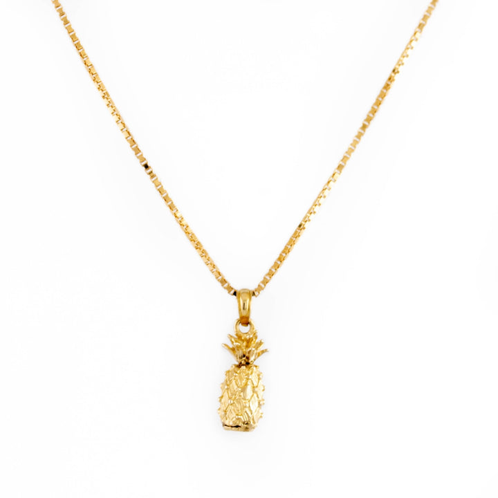 Gold Pineapple Charm Pendant - Kingdom Jewelry