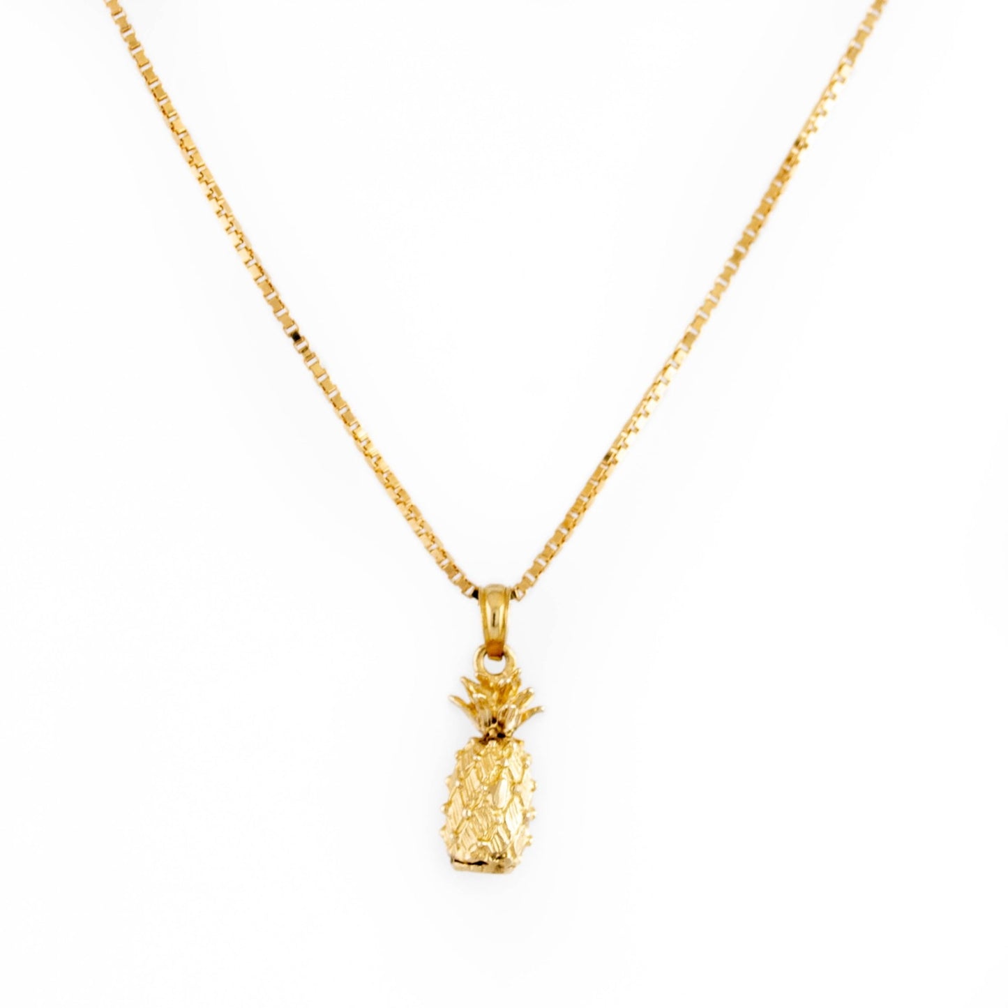 Gold Pineapple Charm Pendant - Kingdom Jewelry