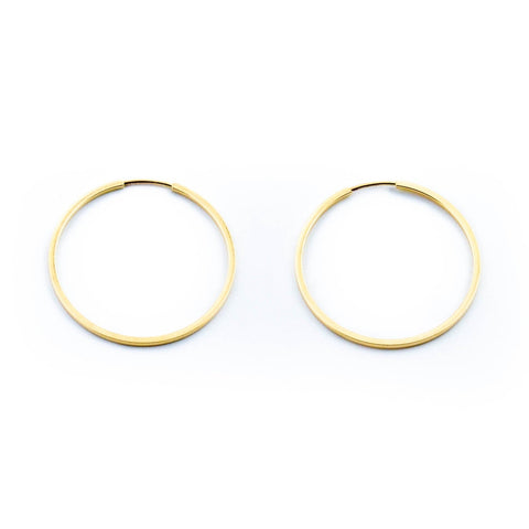 Gold Pipe Hoop Earrings - Kingdom Jewelry