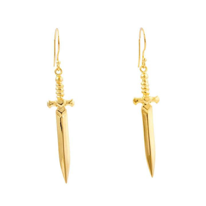 Gold Plate "Shortsword" Earrings - Kingdom Jewelry
