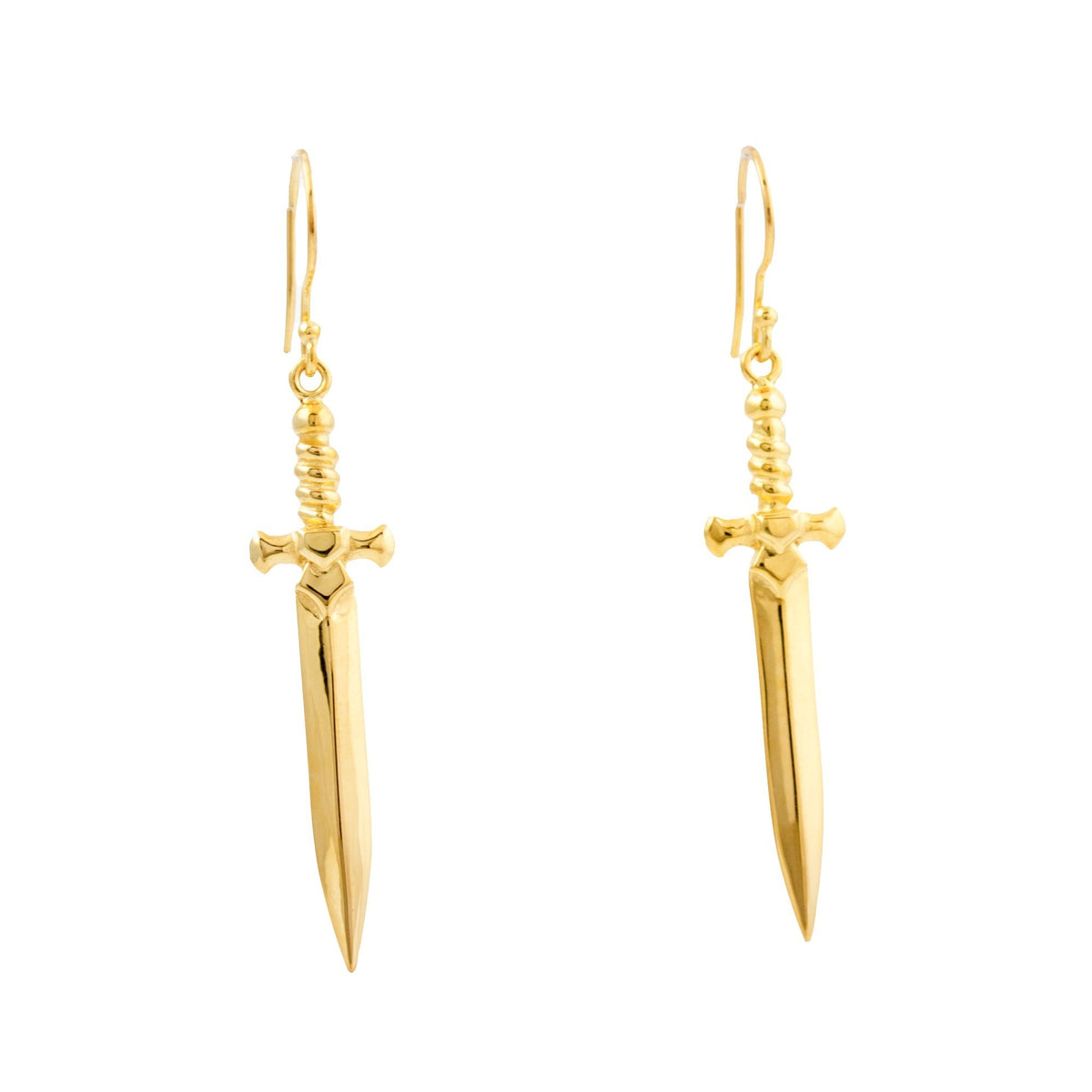 Gold Plate "Shortsword" Earrings - Kingdom Jewelry