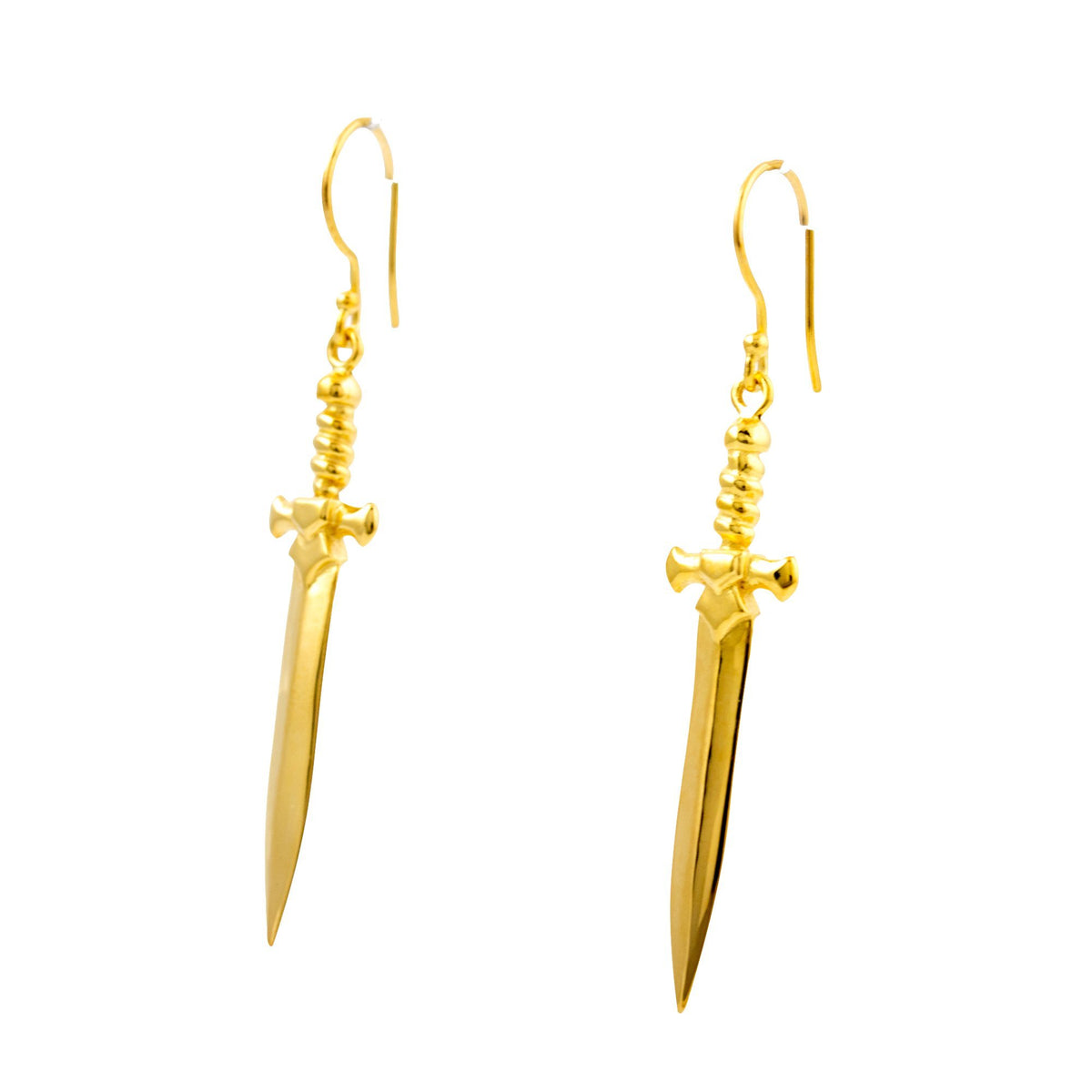 Gold Plate "Shortsword" Earrings - Kingdom Jewelry