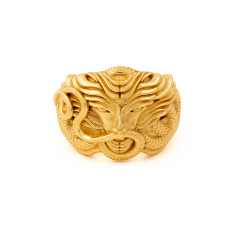 Gold "Serpent Queen Medusa" Ring - Kingdom Jewelry