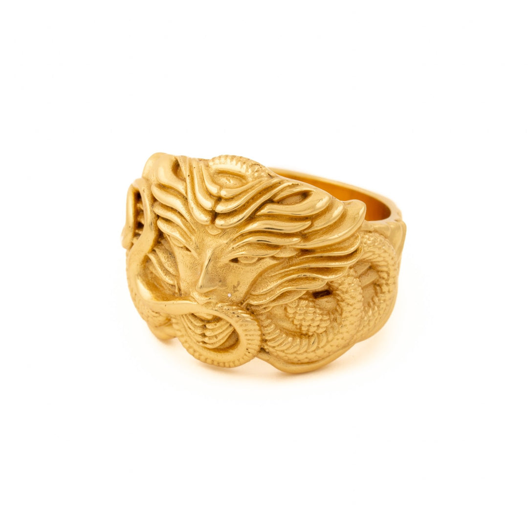 Gold "Serpent Queen Medusa" Ring - Kingdom Jewelry