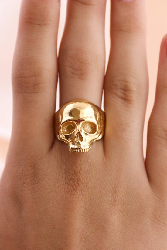 Men's Rings | 18K Gold I.P Stainless Steel Skull Rings | Glitters NZ